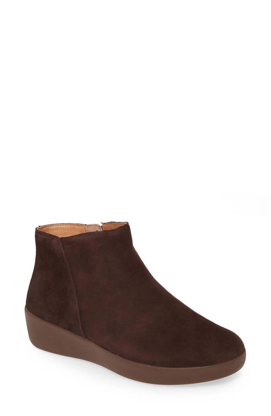 NEW FITFLOP women's sumi booties in choc brown